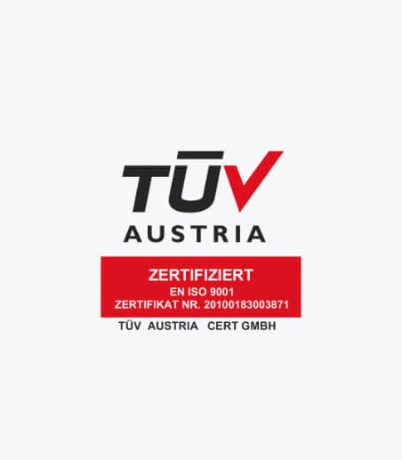 TÜV Austria Zertifikat.